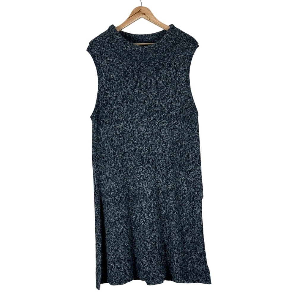 Halogen Cozy Sweater Dress Womens XL Gray Cowl Neck Cotton Sleeveless Minimalist
